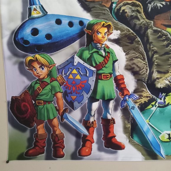 3x5 foot Zelda 64 Ocarina of Time map banner Link Nintendo 64 tapestry flag OoT - Picture 5 of 11